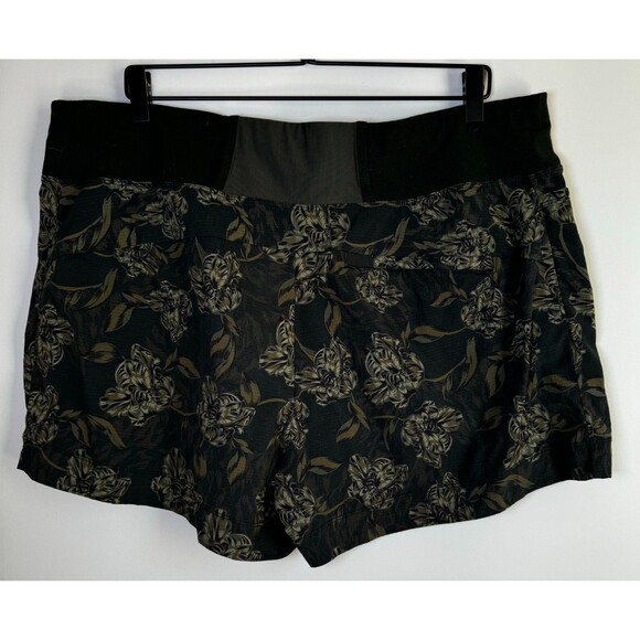 Athleta Womens 18 Ripstop Hiking Shorts Green Floral Print Trail Activewear - Picture 2 of 16
